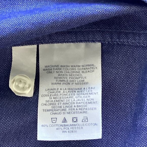 Lands' End Women's Button Front Cotton Polyester Shirt Sz M Blue 143F - Picture 7 of 7